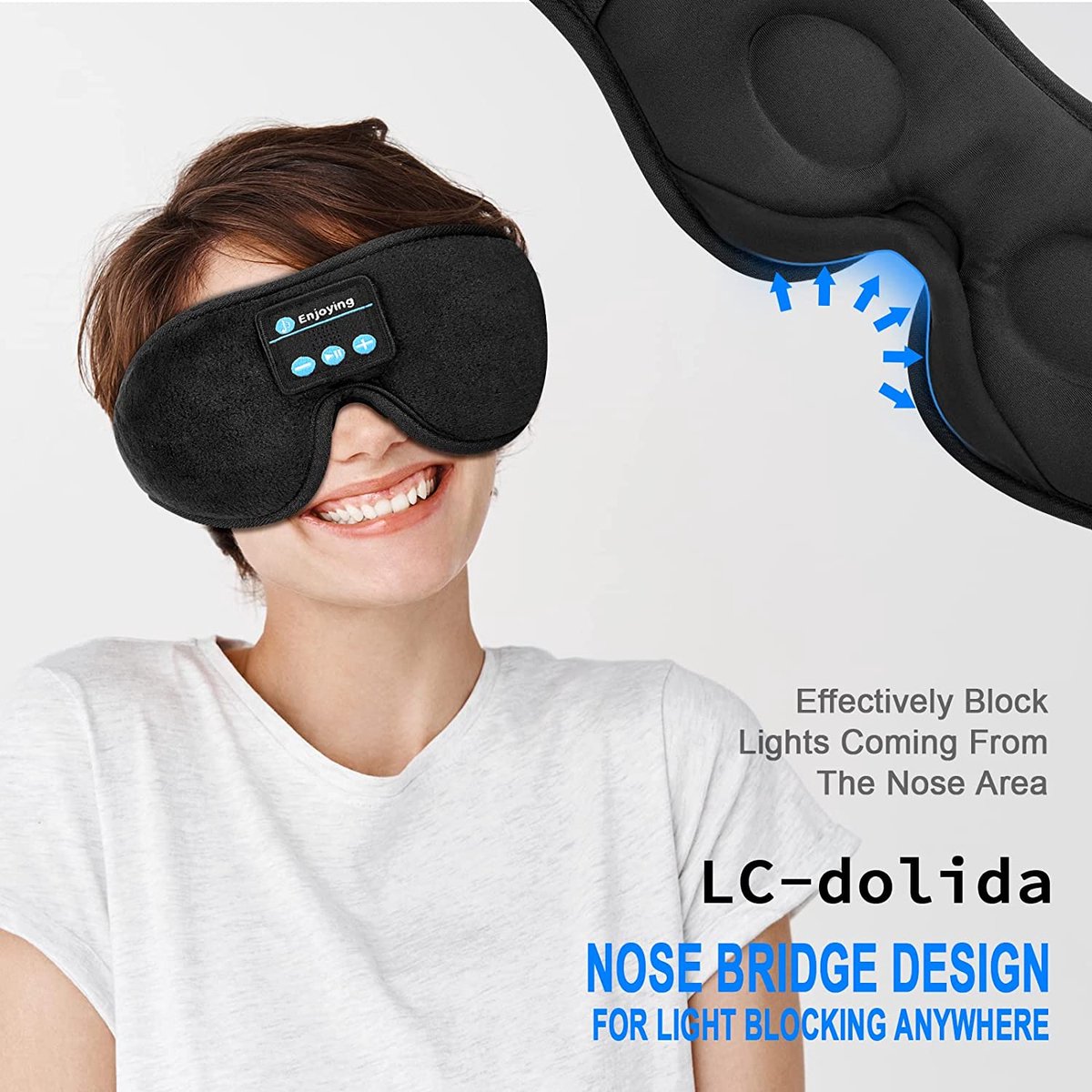 Casque de sommeil Acwoo - Masque de sommeil avec Bluetooth - Sleepphones