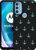 Motorola Moto G71 Hoesje Zwart Ankers II - Designed by Cazy