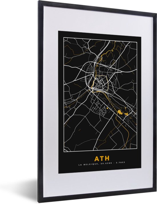 Fotolijst Incl Poster Stadskaart Ath Plattegrond Goud Kaart X Cm Bol Com