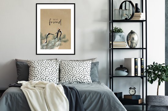Cadre photo avec poster - Best amis - Amitié - Citations - Proverbes - Best ami - 60x80 cm - Cadre poster