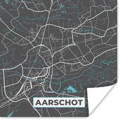 Poster België – Aarschot – Stadskaart – Kaart – Blauw – Plattegrond - 100x100 cm XXL