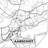 Poster Zwart Wit – België – Plattegrond – Stadskaart – Kaart – Aarschot - 100x100 cm XXL