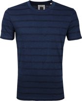 Marc O'Polo - Logo T-shirt Streep Navy - Heren - Maat XXL - Modern-fit