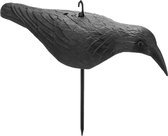PrimeMatik - Vogelafstoter type standbeeld bewegende kraai voor tuin