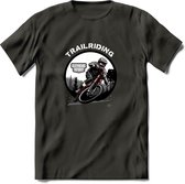 Trailriding T-Shirt | Mountainbike Fiets Kleding | Dames / Heren / Unisex MTB shirt | Grappig Verjaardag Cadeau | Maat XXL