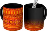 Magische Mok - Foto op Warmte Mokken - Koffiemok - Patronen - Oranje - Zon - Magic Mok - Beker - 350 ML - Theemok