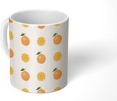 Mok - Koffiemok - Fruit - Sinaasappel - Patronen - Zomer - Mokken - 350 ML - Beker - Koffiemokken - Theemok