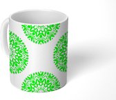 Mok - Koffiemok - Mandala - Groen - Neon - Patronen - Mokken - 350 ML - Beker - Koffiemokken - Theemok