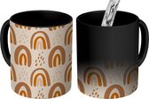 Magische Mok - Foto op Warmte Mokken - Koffiemok - Regenboog - Bruin - Patronen - Magic Mok - Beker - 350 ML - Theemok