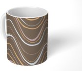 Mok - Koffiemok - Pastel - Wave - Abstract - Design - Mokken - 350 ML - Beker - Koffiemokken - Theemok