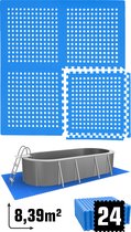 8.4 m² poolmat - 24 EVA schuim matten 62x62 - outdoor poolpad - pool ondermatten