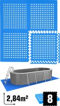 2.8 m² Poolmat - 8 EVA schuim matten 62x62 - outdoor poolpad - schuimrubber ondermatten set