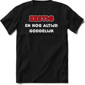 60 Jaar Goddelijk - Feest kado T-Shirt Heren / Dames - Rood / Zilver - Perfect Verjaardag Cadeau Shirt - grappige Spreuken, Zinnen en Teksten. Maat S
