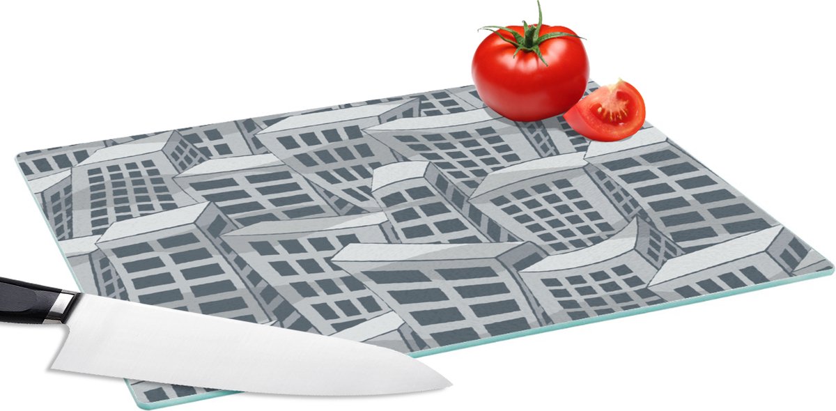 Glazen Snijplank - 39x28 - Patronen - Los Angeles - Skyline - Snijplanken Glas