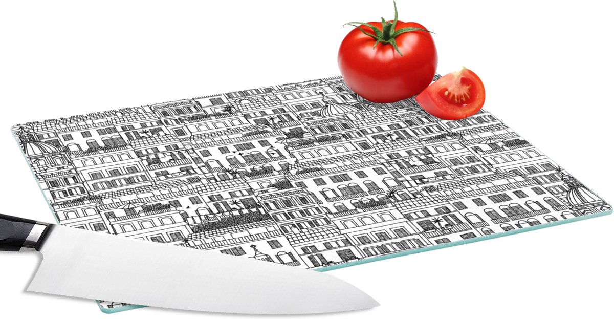 Glazen Snijplank - 28x20 - Patroon - Italië - Huis - Snijplanken Glas