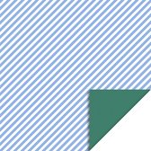 Het Inpakhuis - Cadeaupapier - Inpakpapier - Kadopapier - Inpakrol - Stripe Diagonal Sea Blue - Crocodile Green - 70cm x 3m