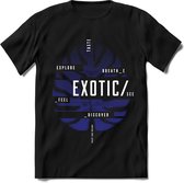 Exotic Leaf | TSK Studio Zomer Kleding  T-Shirt | Donker Blauw | Heren / Dames | Perfect Strand Shirt Verjaardag Cadeau Maat XXL