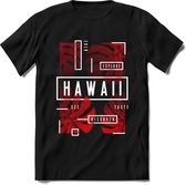 Feuilles d'Hawaï | TSK Studio Vêtements d'été T-shirt | Rouge | Messieurs / Dames | Chemise de plage Perfect cadeau d'anniversaire taille L