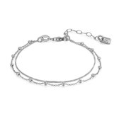 Twice As Nice Armband in zilver, dubbele ketting, venetiaan en bolletjes  16 cm+3 cm