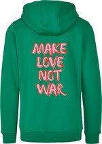 Hoodie groen S - Make love not war - soBAD.