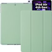 Tablet Hoes + Standaardfunctie - Geschikt voor iPad Air 2022 Hoes - 4e, 5e Generatie -10.9 inch (2020-2022) - Licht Groen