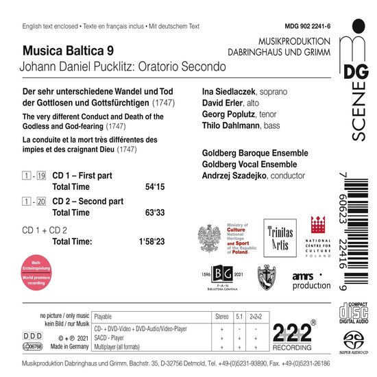 Goldberg Baroque Ensemble & Goldberg Vocal Ensemble Oratorio Secondo