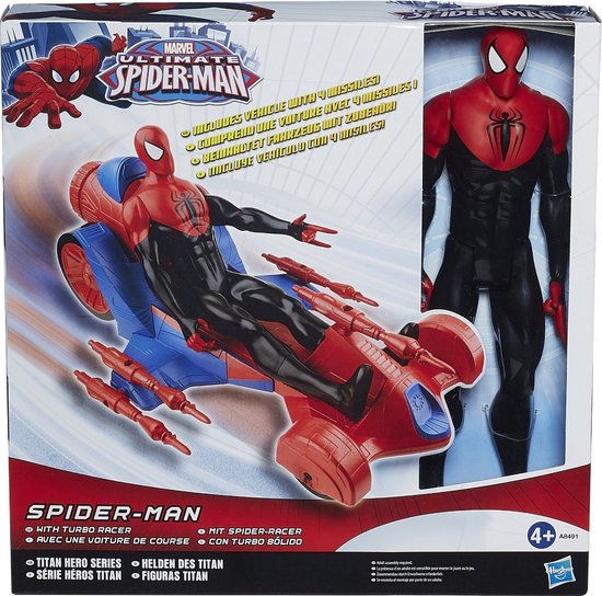 Spider-Man Figuur met Raceauto - 30 cm - Hasbro