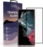 Lunso - Gehard Beschermglas - Full Cover Tempered Glass - Geschikt voor Samsung Galaxy S22 Ultra - Black Edge