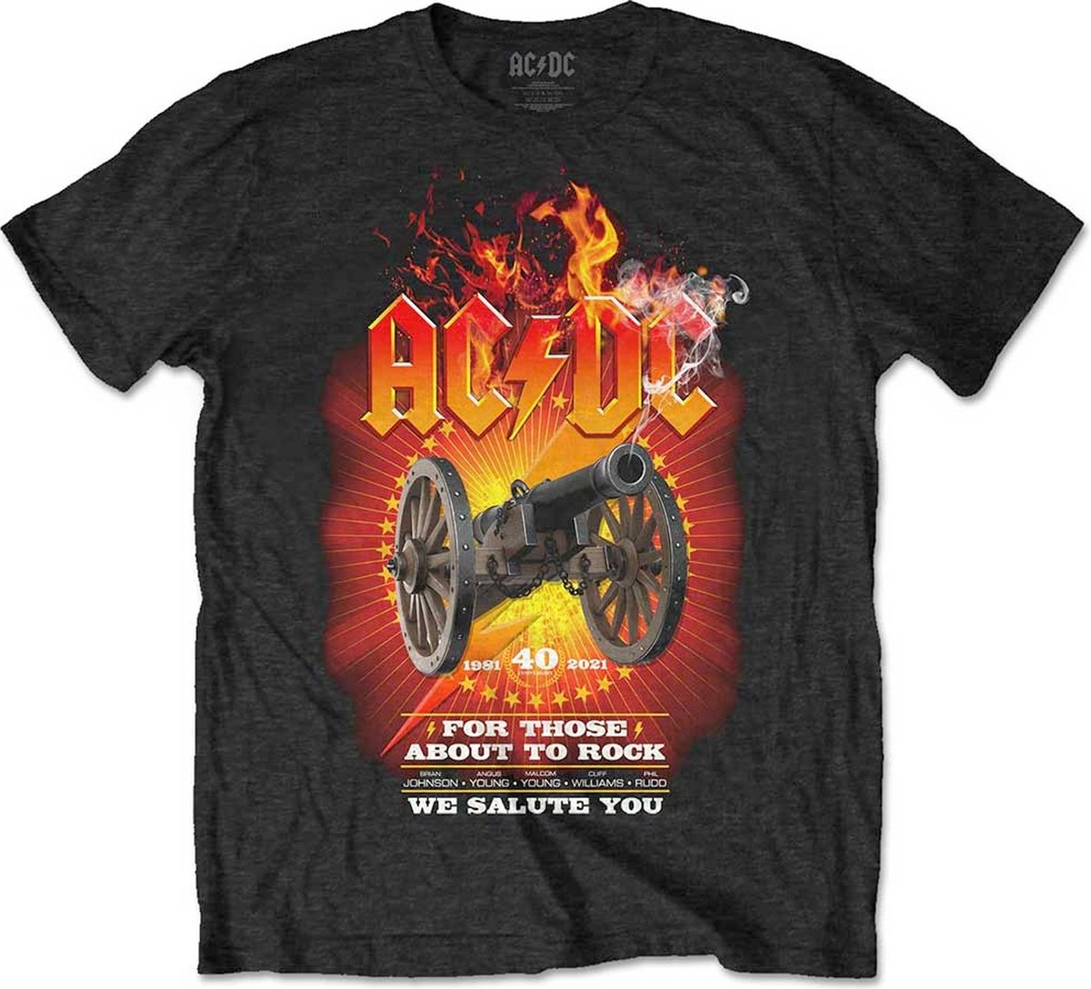 AC/DC - FTATR 40th Flaming Heren T-shirt - 2XL - Zwart