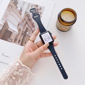 Fungus - Smartwatch bandje - Geschikt voor Apple Watch 42 / 44 / 45 / 49 mm - Series 1 2 3 4 5 6 7 8 9 SE Ultra iWatch - PU leer - Vlinder - Blauw