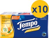 Tempo Plus - Mouchoirs - Soft & Sensitive - baume à l'huile d'amande et à l' Aloë Vera - 10 x 12 paquets - Value pack
