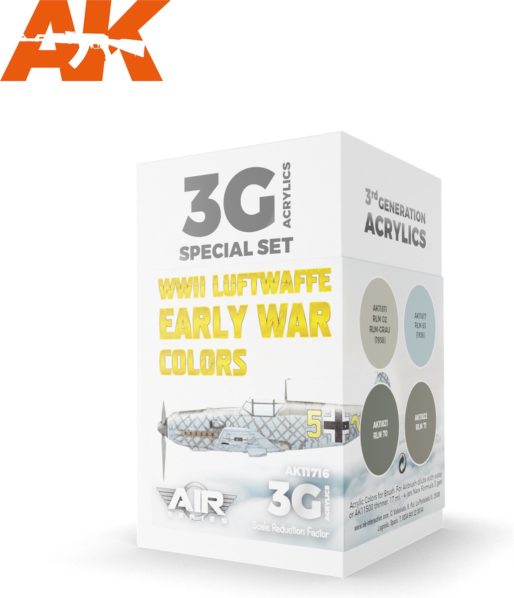WWII Luftwaffe Early War Colors Set - AK-Interactive - AK-11716