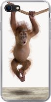 Geschikt voor iPhone 7 hoesje - Aap - Dieren - Kinderen - Orang Oetan - Jongetjes - Meisjes - Siliconen Telefoonhoesje
