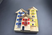 Aquatolia Handmade Wooden Wall Decor Colored Houses