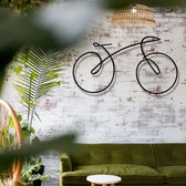 Wanddecoratie | Fiets Lijn / Bike Line | Metal - Wall Art | Muurdecoratie | Woonkamer |Zwart| 45x25cm