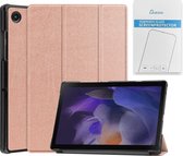 Case2go - Tablet hoes & Screenprotector geschikt voor Samsung Galaxy Tab A8 - 10.5 Inch - Auto Wake/Sleep functie - Rosé Goud