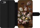 Bookcase Geschikt voor iPhone SE 2020 telefoonhoesje - Kunst - Bloemen - Stilleven - Oude meesters - Vintage - Met vakjes - Wallet case met magneetsluiting