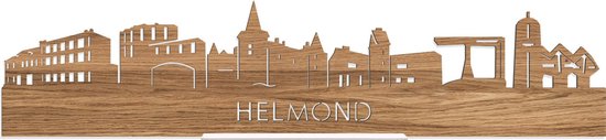 Standing Skyline Helmond Eikenhout - 60 cm - Woondecoratie design - Decoratie om neer te zetten en om op te hangen - Meer steden beschikbaar - Cadeau voor hem - Cadeau voor haar - Jubileum - Verjaardag - Housewarming - Interieur - WoodWideCities