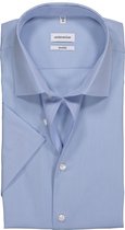 Chemise coupe cintrée Seidensticker - manches courtes - fil à fil bleu clair - Ne se repasse pas - Taille de col : 44