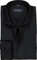 CASA MODA modern fit overhemd - zwart - Strijkvriendelijk - Boordmaat: 46
