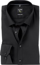 OLYMP No. Six super slim fit overhemd - zwart (met extra tailleringsnaden) - Strijkvriendelijk - Boordmaat: 41