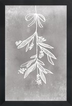 JUNIQE - Poster in houten lijst Mistletoe -40x60 /Grijs & Wit