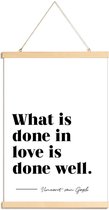 JUNIQE - Posterhanger Done in Love -30x45 /Wit & Zwart