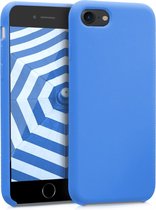 kwmobile telefoonhoesje voor Apple iPhone SE (2022) / SE (2020) / 8 / 7 - Hoesje met siliconen coating - Smartphone case in blauw