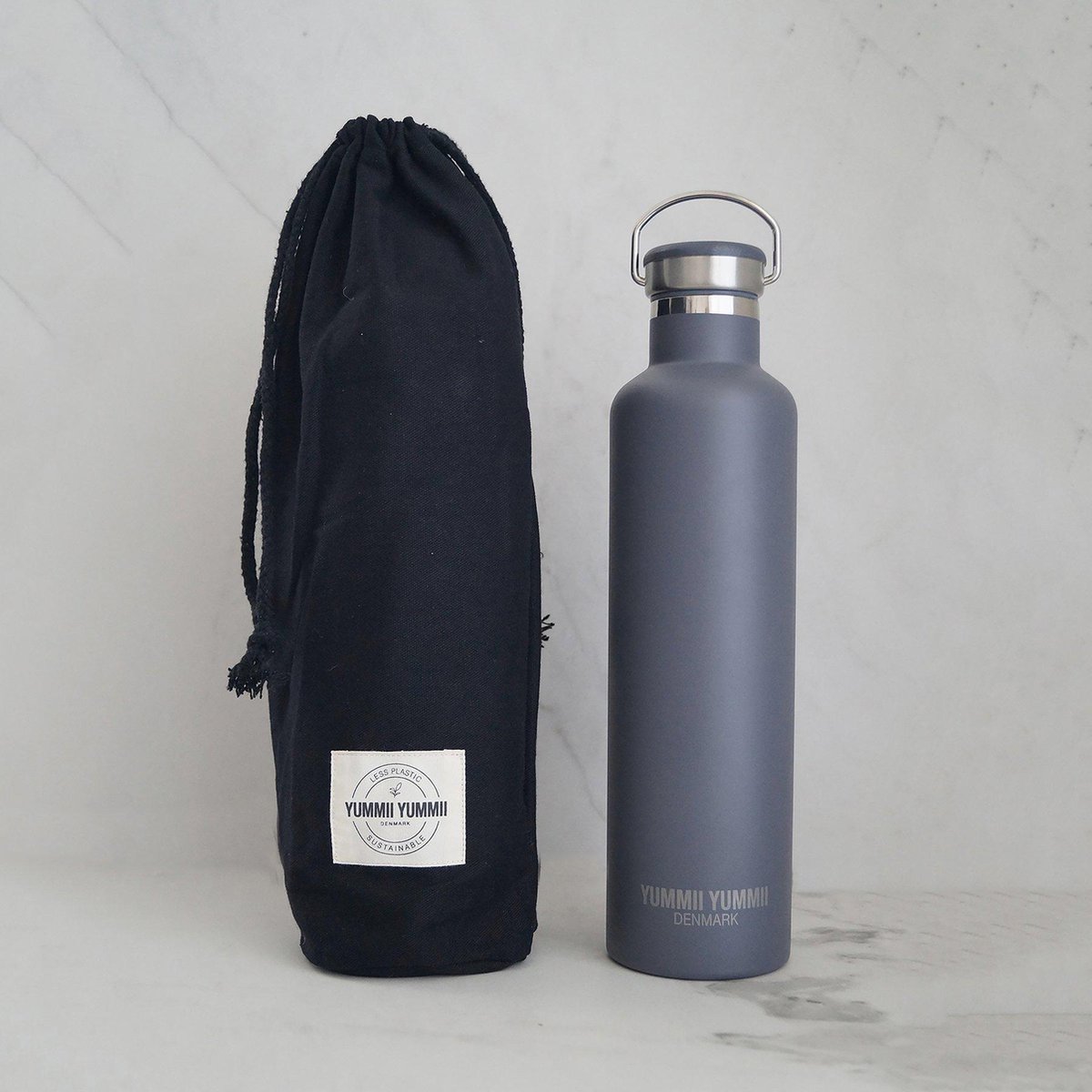 Yummii Yummii Charcoal Thermosfles - 1L - RVS - Houtskool