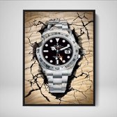 DEVICI Ingelijste Motiverende Wanddecoratie - Muurdecoratie - Rolex Yacht-master Two-Tone - Ingelijste Canvas Wall Art Ingelijste Wanddecoratie Kantoor Ingelijste Kunstposters & Kunstprints