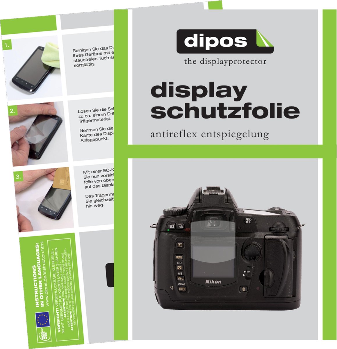 dipos I 2x Beschermfolie mat compatibel met Nikon D70 Folie screen-protector