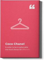 Walljar - Coco Chanel poster - Muurdecoratie - Canvas schilderij