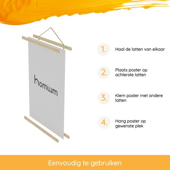 Porte-affiche (42 cm) en bois avec fermeture magnétique | A2 | système de suspension d'affiche - cadre d'affiche - cadre d'affiche - clip d'affiche - support d'affiche