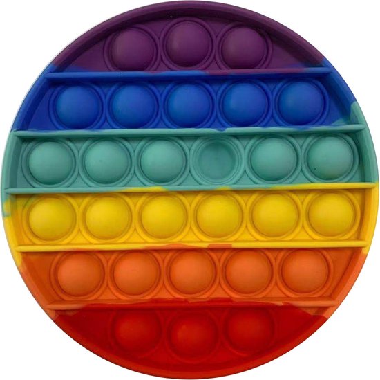 Pop it van By Qubix Pop it fidget toy - Set van 2 - Regenboog - Rond, Vierkant - fidget toy van hoge kwaliteit! - By Qubix
